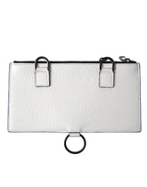 Dolce & Gabbana White Calfskin Leather Large Crossbody Card Holder Wallet